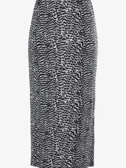Jupe midi avec ceinture élastique et grande fente