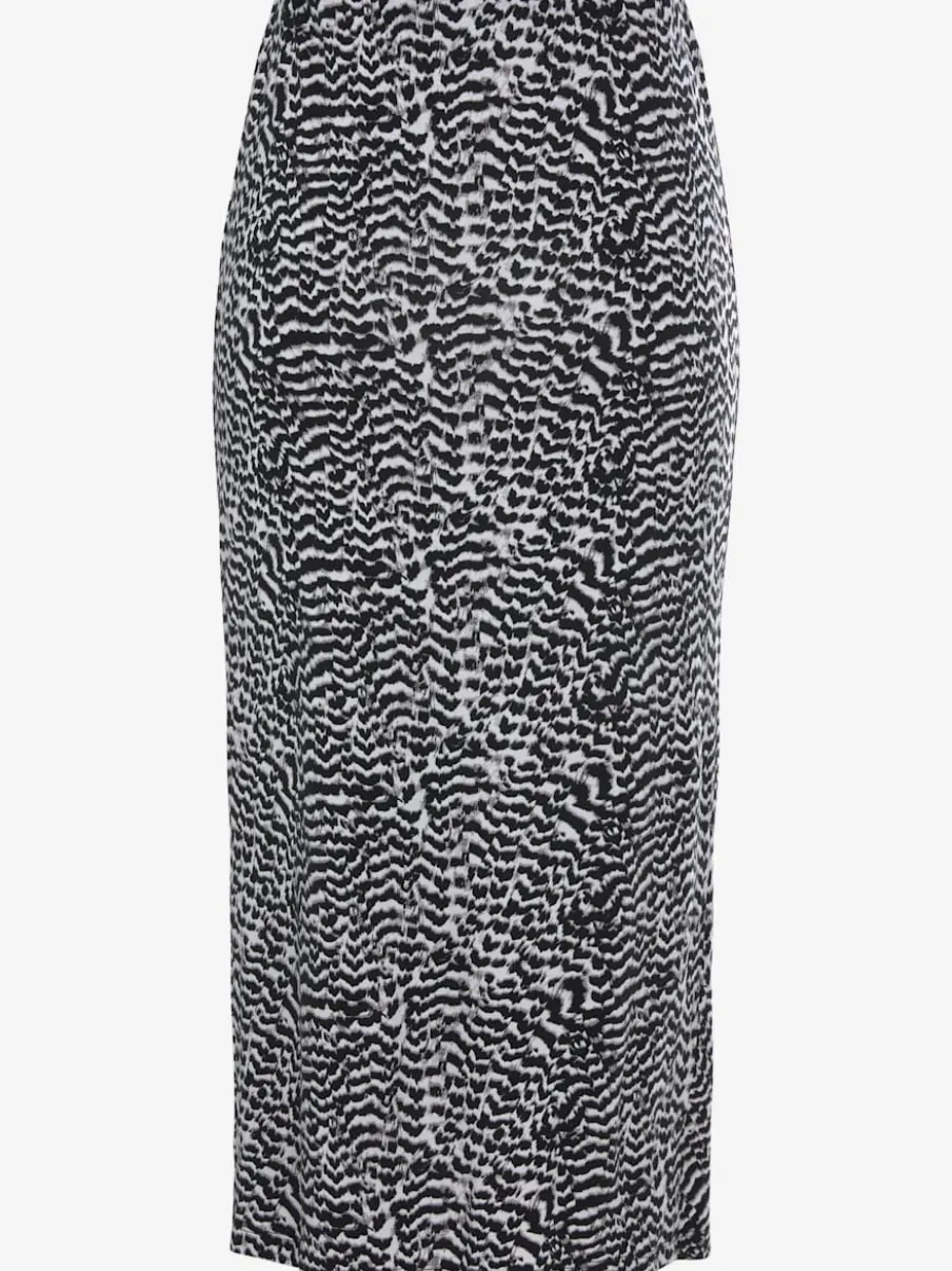 Jupe midi avec ceinture élastique et grande fente
