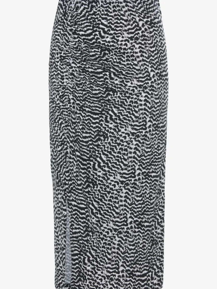 Jupe midi avec ceinture élastique et grande fente