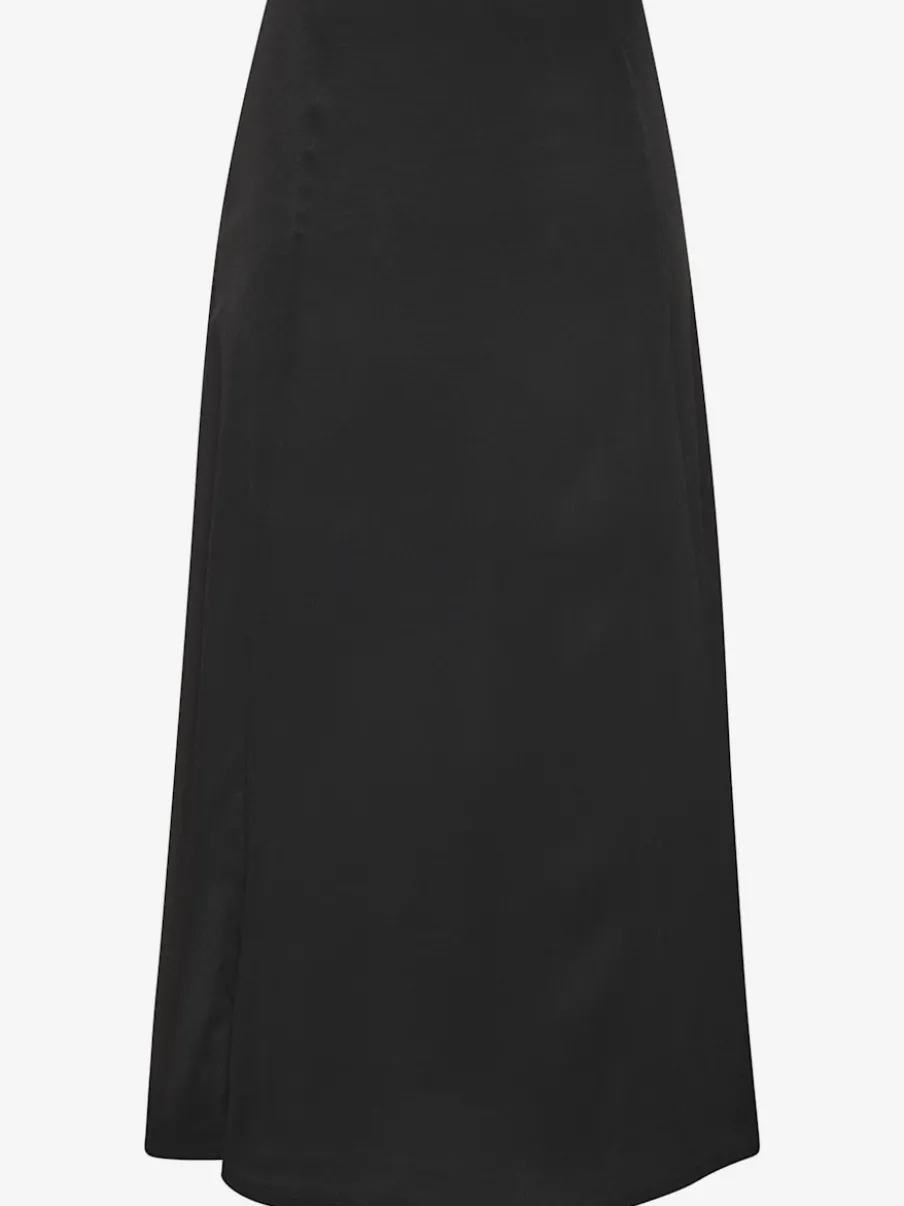 Jupe midi fluide avec ceinture taille haute et glissière cachée