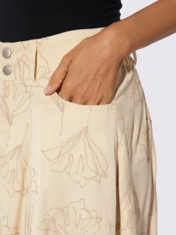 Jupe à panneaux avec broderie et poches arrondies