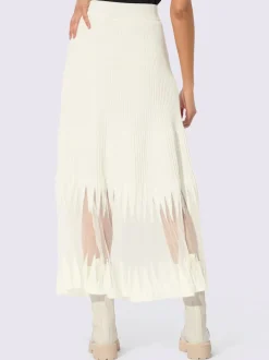 Jupe plissée en tricot coupe A avec transparence
