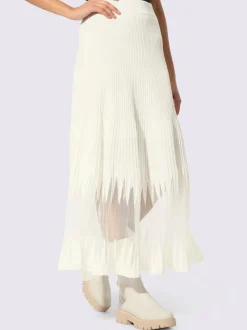 Jupe plissée en tricot coupe A avec transparence