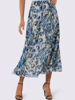 Jupe plissée imprimée avec ceinture élastique confortable