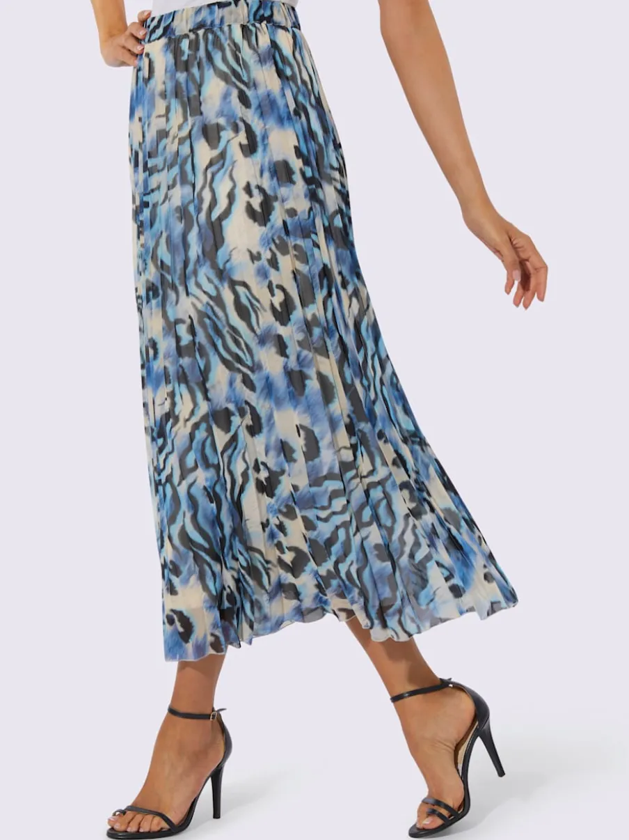 Jupe plissée imprimée avec ceinture élastique confortable