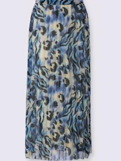 Jupe plissée imprimée avec ceinture élastique confortable