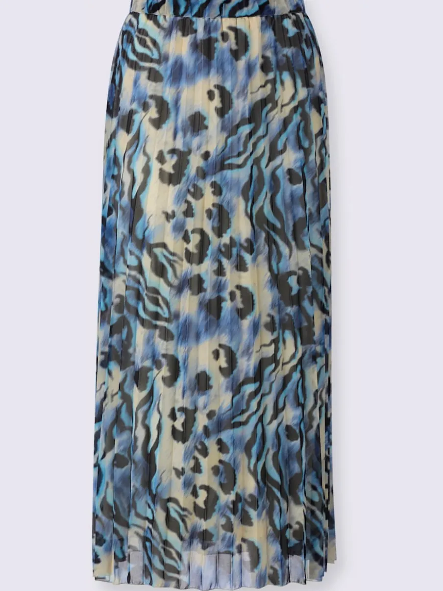 Jupe plissée imprimée avec ceinture élastique confortable