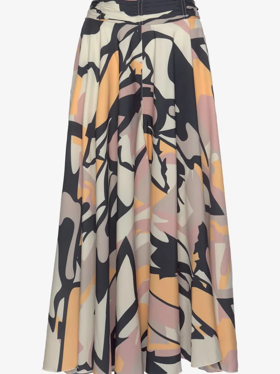 Jupes-culottes à jambes extra-larges avec imprimé fluide