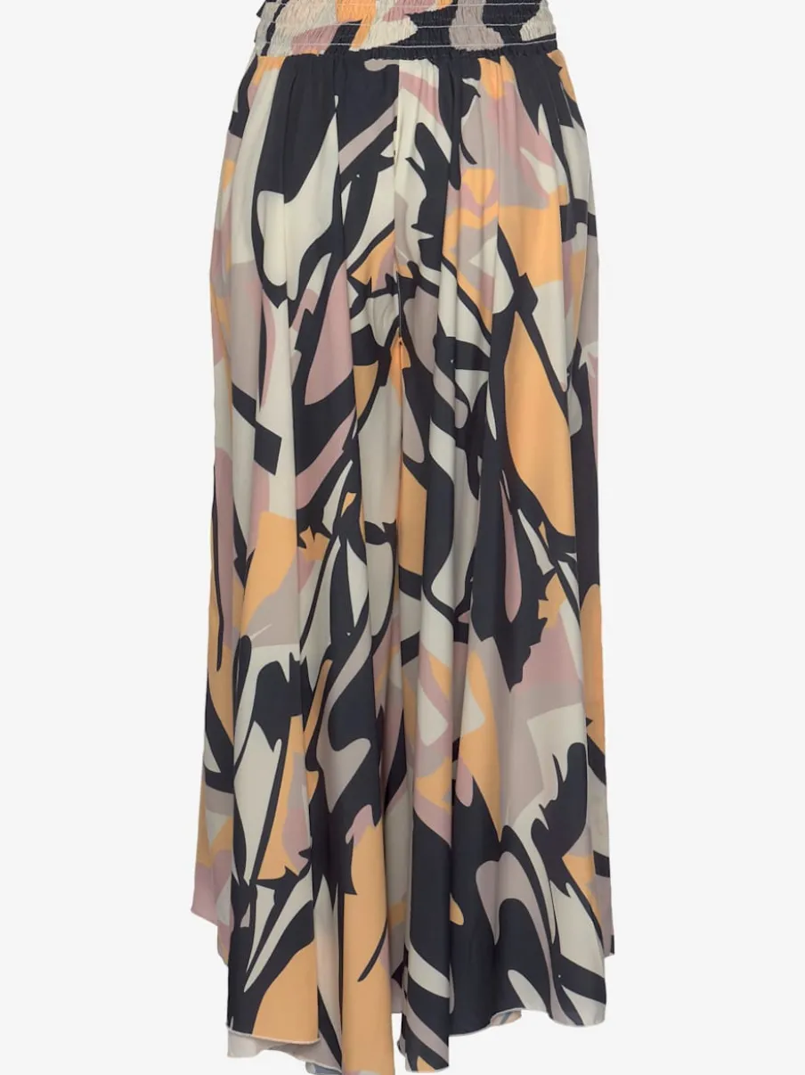Jupes-culottes à jambes extra-larges avec imprimé fluide