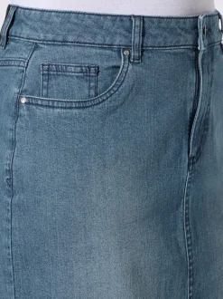 Jupes en jean coton à cinq poches avec fente