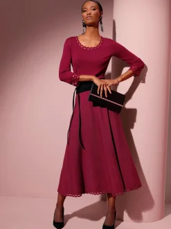 Jupes en tricot évasées avec ceinture côtelée intégrée