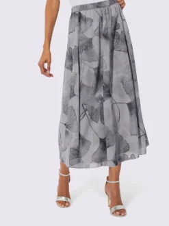 Jupes à panneaux en polyester recyclé avec motif gingko