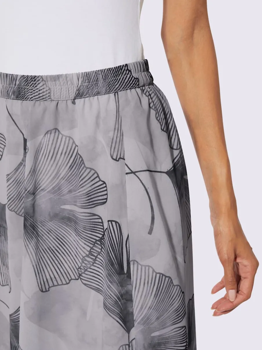 Jupes à panneaux en polyester recyclé avec motif gingko