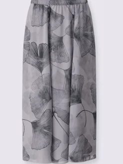 Jupes à panneaux en polyester recyclé avec motif gingko