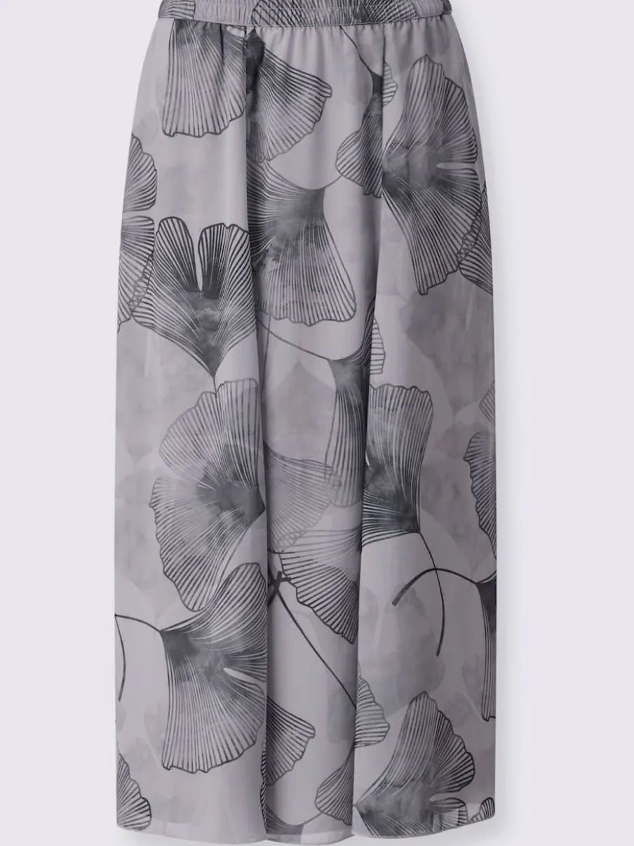 Jupes à panneaux en polyester recyclé avec motif gingko