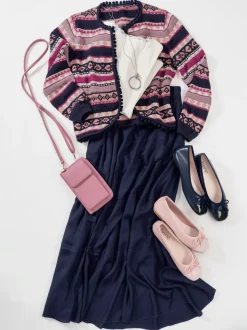 Jupe évasée avec ceinture élastique et poches latérales