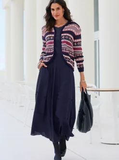 Jupe évasée avec ceinture élastique et poches latérales