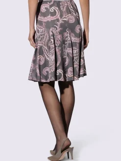 Jupe évasée avec motif fluide et ceinture élastique