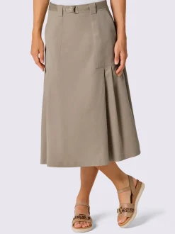 Jupe évasée à ceinture large avec poches plaquées