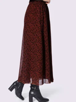 Jupe évasée joli motif léopard