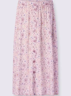 Jupe évasée à motif mille fleurs avec ceinture élastique