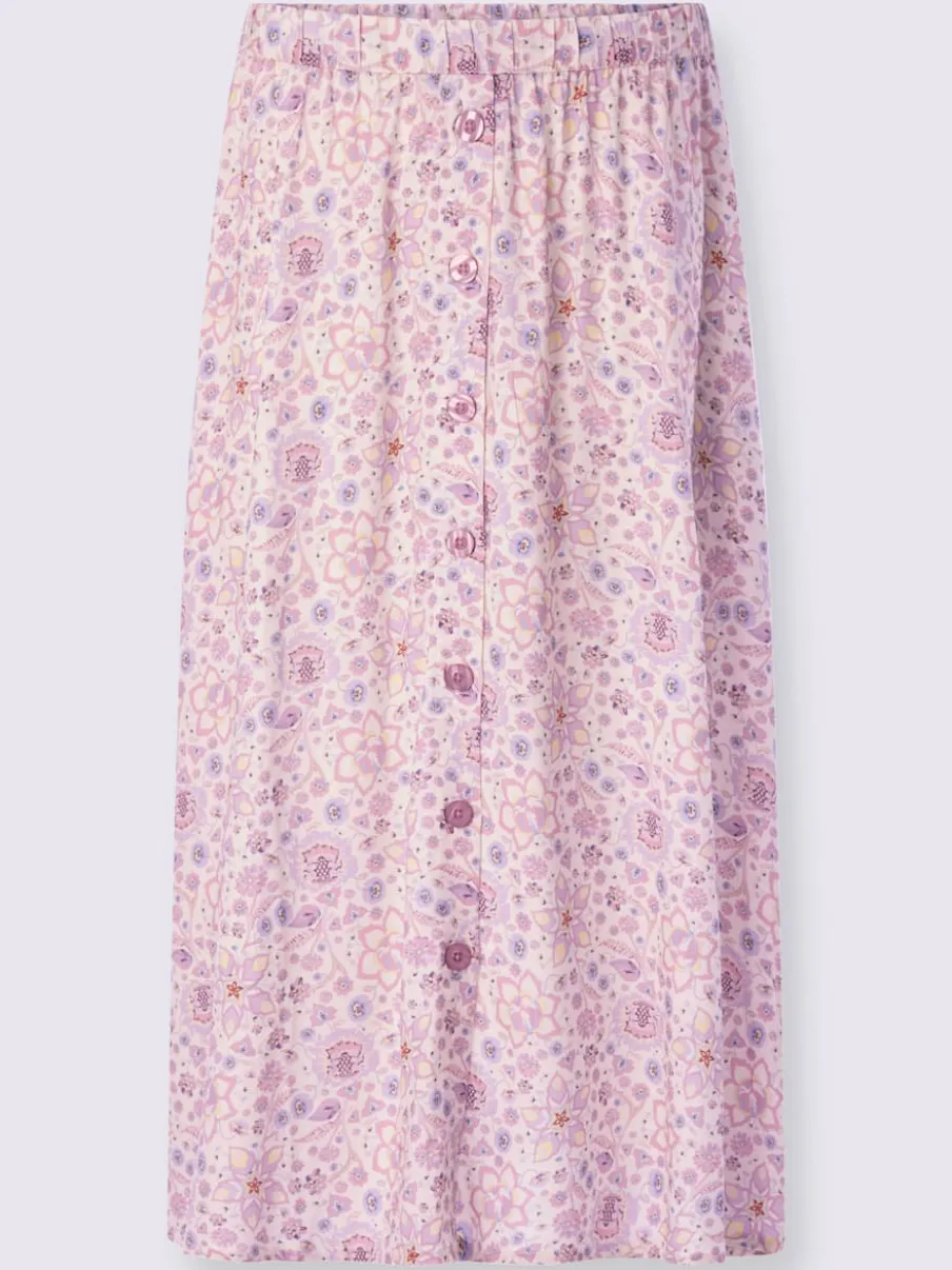 Jupe évasée à motif mille fleurs avec ceinture élastique