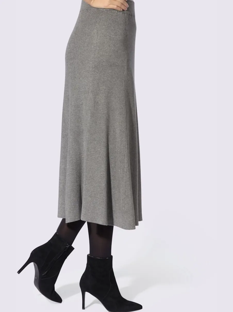 Jupe évasée tricot côtelé