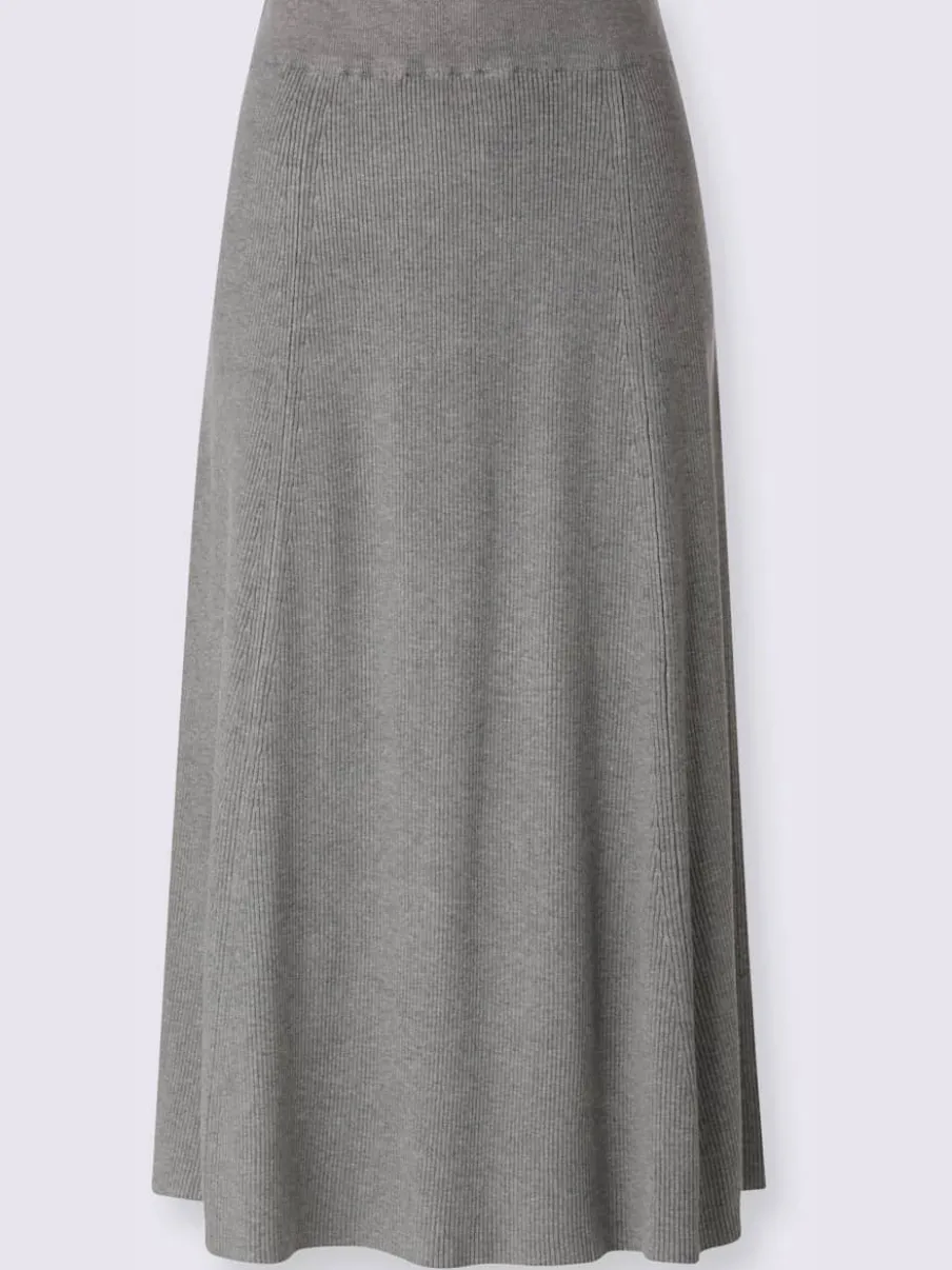 Jupe évasée tricot côtelé