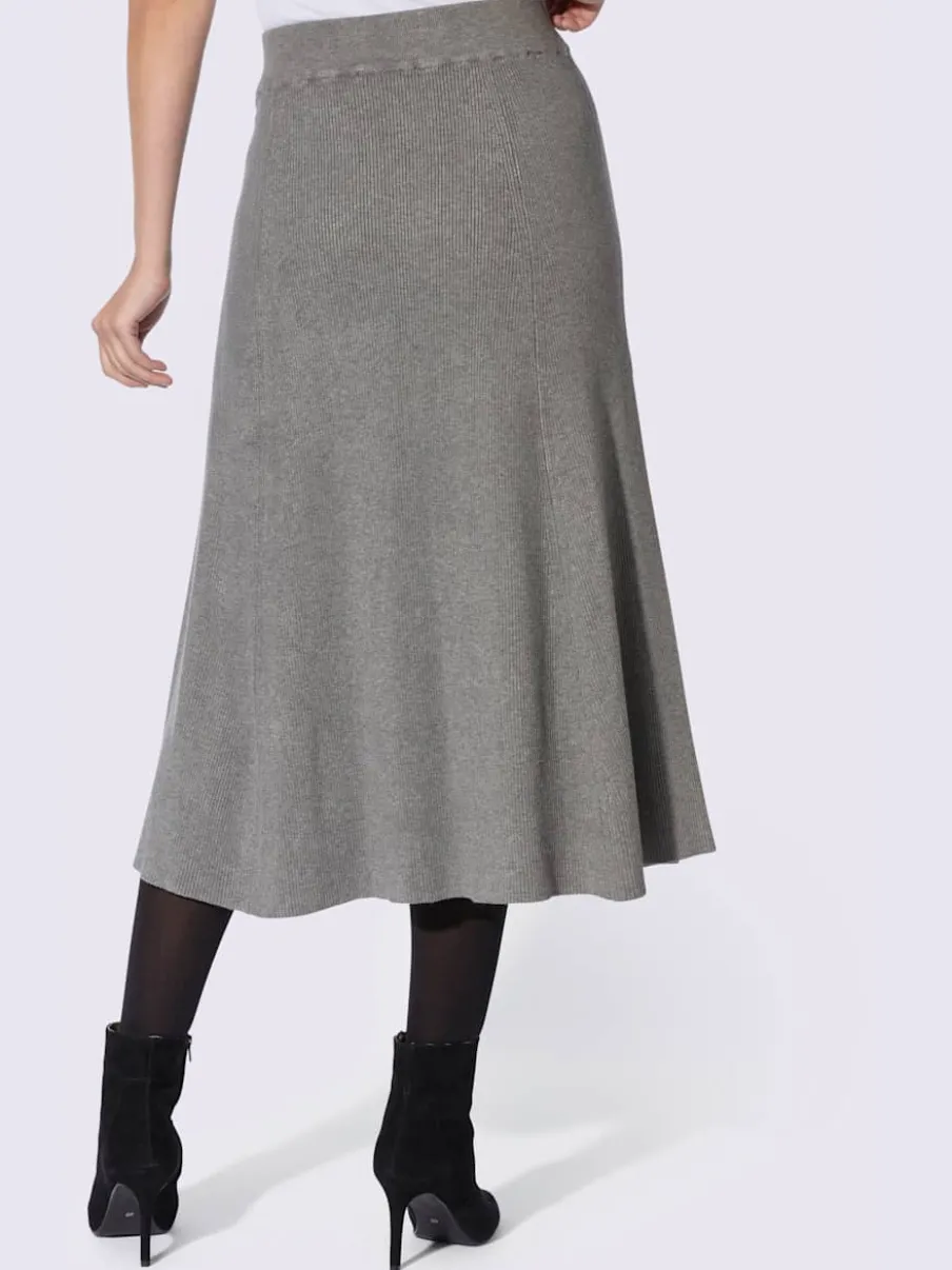 Jupe évasée tricot côtelé