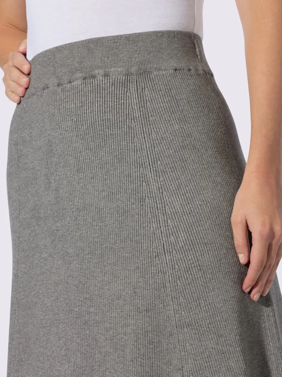 Jupe évasée tricot côtelé
