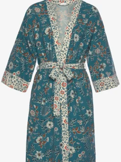 Kimono peignoir fantaisie avec imprimé floral