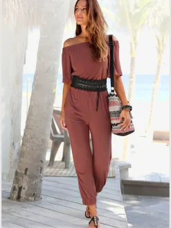 Large ceinture avec broderie et dentelle tendance