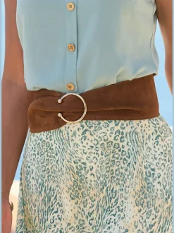 Large ceinture en cuir velours doux de qualité