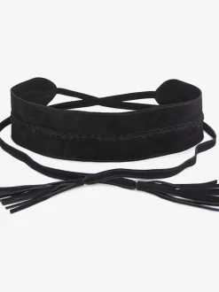 Large ceinture en cuir velours doux et de qualité. coupe personnalisée grâce au laçage, idéale pour cintrer la taille