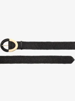 Large ceinture élastique avec boucle décorative et détails dorés