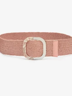 Large ceinture élastique avec boucle décorative et détails argentés