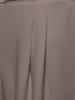 Large pantalon en tissu avec détail décoratif à la ceinture