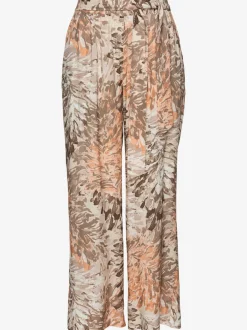 Large pantalon en tissu en viscose avec ceinture élastique et poches