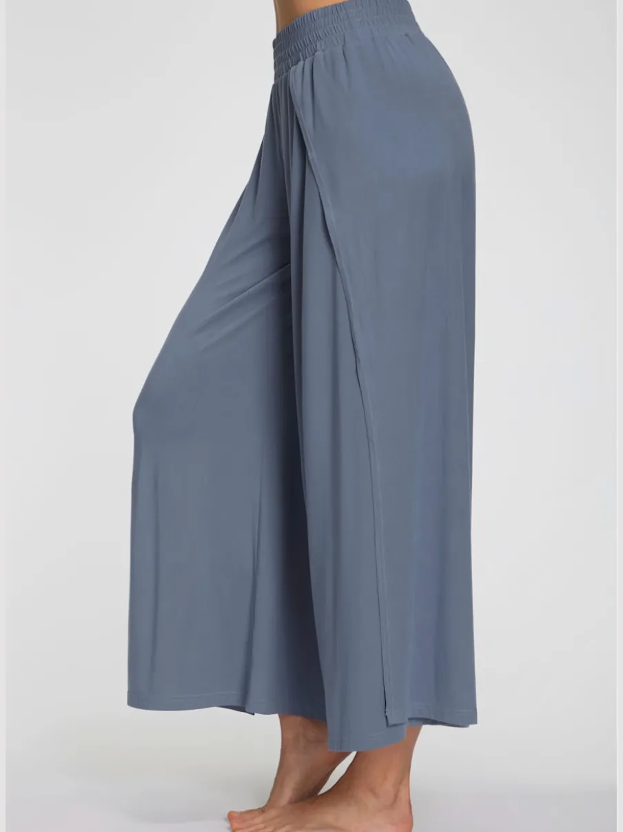 Large sarouel doux avec ceinture élastique fluide et chevauchants