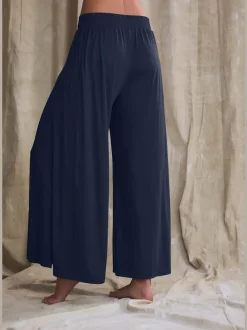 Large sarouel doux avec ceinture élastique fluide et chevauchants