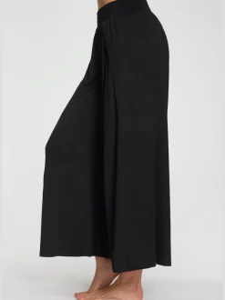 Large sarouel doux avec ceinture élastique fluide et chevauchants