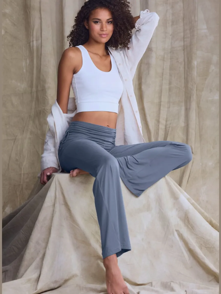 Legging avec jambes évasées et ceinture à revers