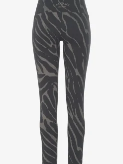 Legging avec motif zèbre et ceinture extra-large en coton extensible