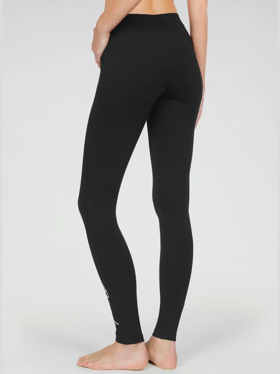Legging basique en jersey avec ceinture élastique et logo brodé