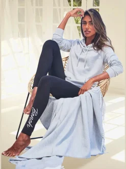 Legging basique en jersey avec ceinture élastique et logo brodé