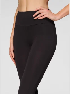 Legging confortable avec large bord-côte en coton et élasthanne