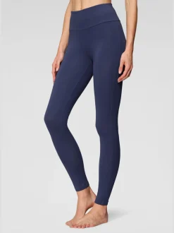 Legging confortable avec large bord-côte en coton et élasthanne