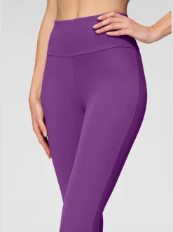 Legging confortable avec large bord-côte en coton et élasthanne