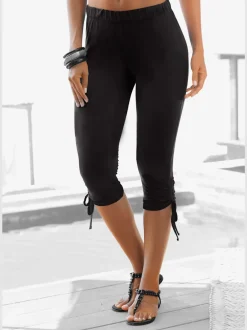 Legging corsaire ajusté avec ceinture élastique et coulisses latérales