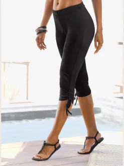 Legging corsaire ajusté avec ceinture élastique et coulisses latérales